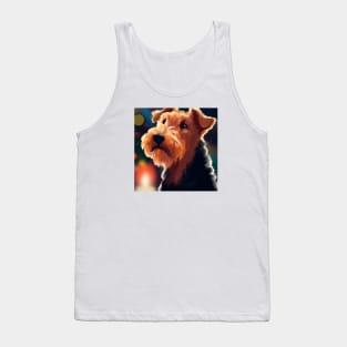 Cute Airedale Terrier Drawing Tank Top